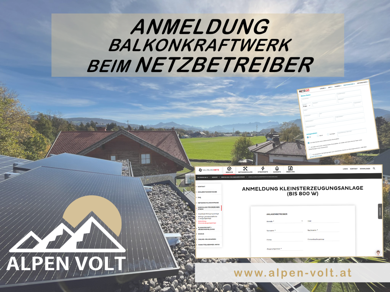 Anmeldung von Garten und Balkonkraftwerk beim Netzbetreiber Alpen