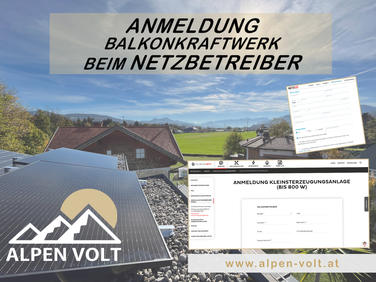 Anmeldung von Garten- und Balkonkraftwerk beim Netzbetreiber – Alpen